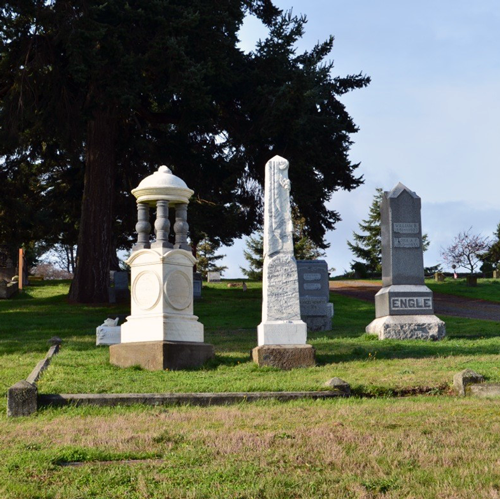 Three tombstones